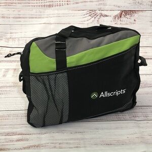 Black and Green Men's 16” laptop Messenger Bag